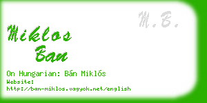 miklos ban business card