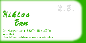 miklos ban business card